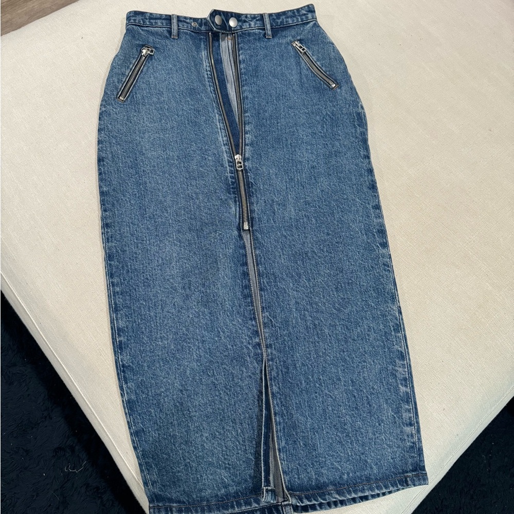 Reformation Denim Zipper Maxi Skirt